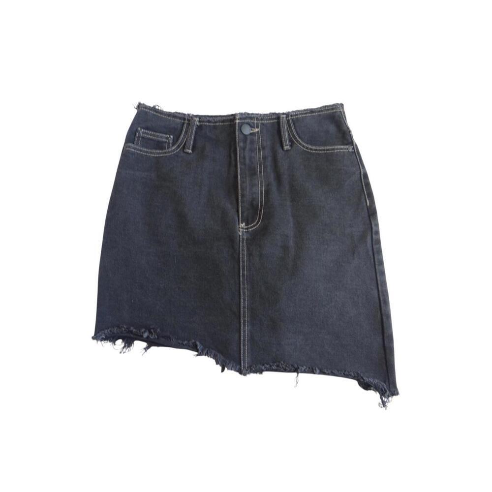 Forever 21 Distressed Black Denim Skirt